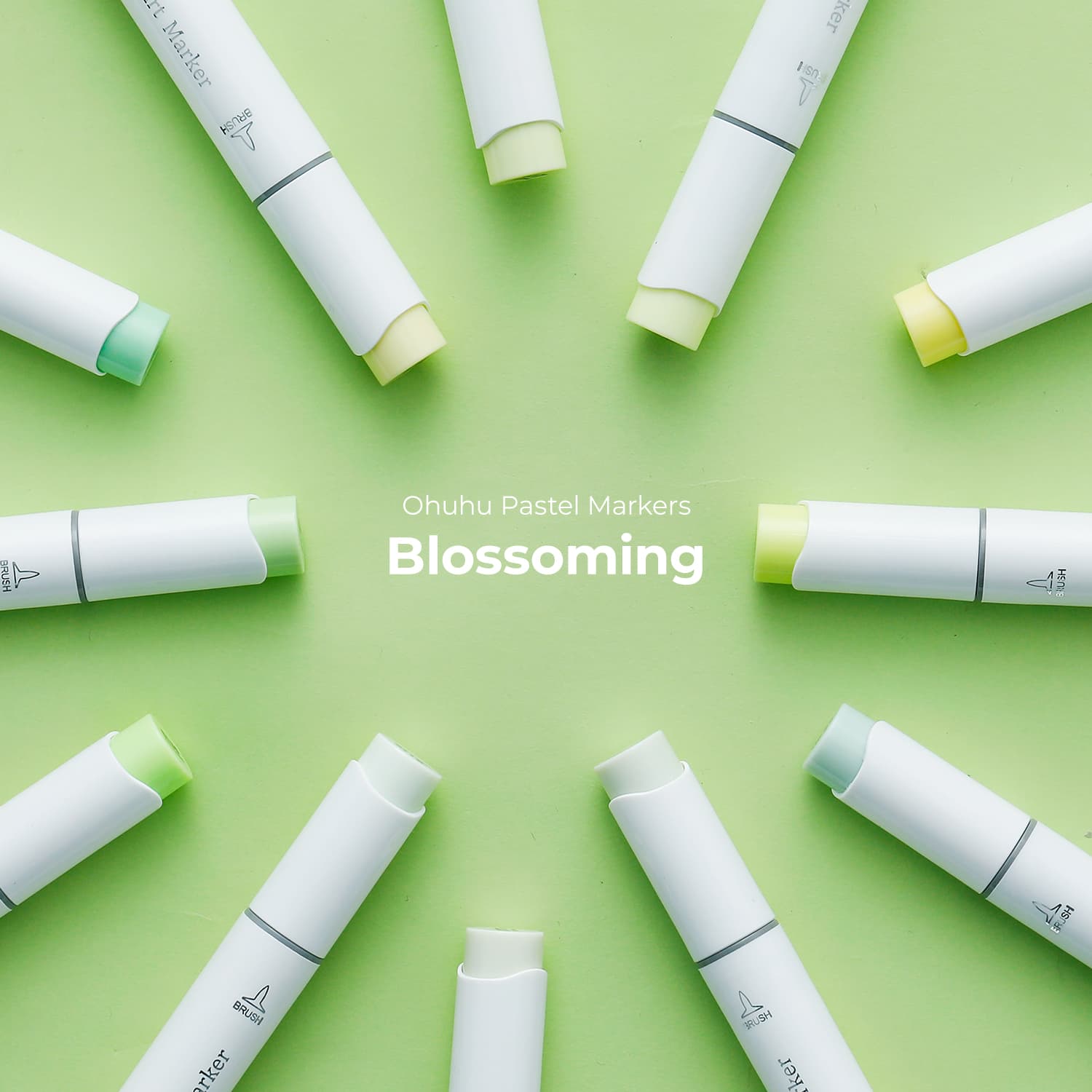 Ohuhu Honolulu New 48 Pastel Colors Dual Tips Alcohol Art Markers - Blossoming