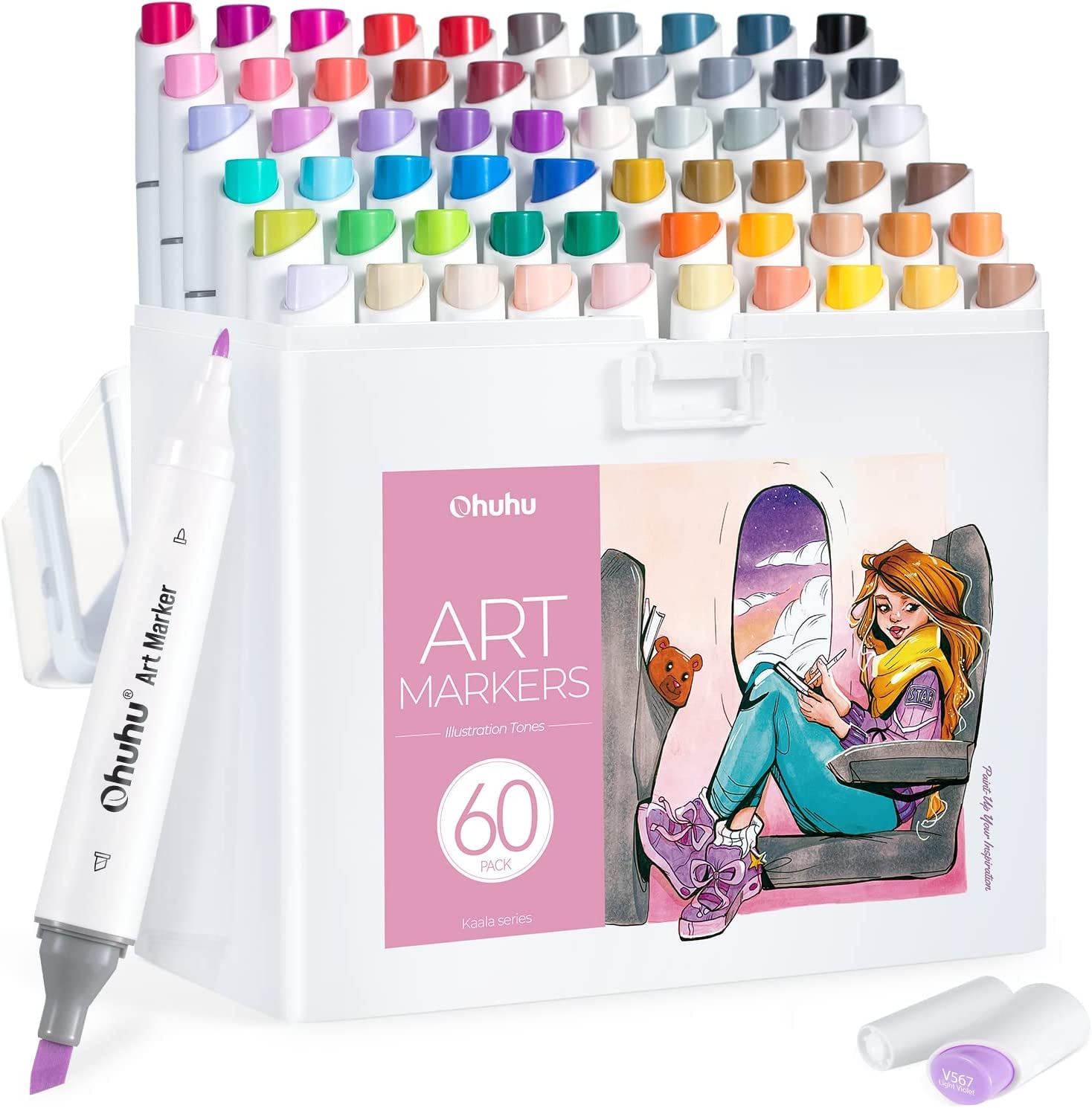 Ohuhu Kaala Dual Tips Alcohol Art Markers- 60 Colors Illustrations