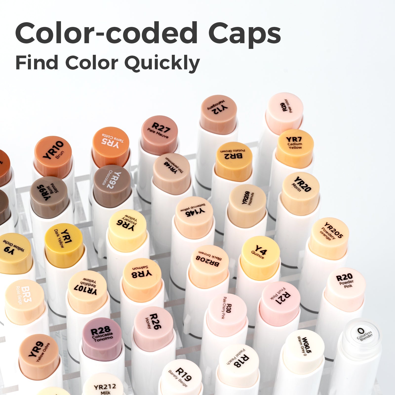 Ohuhu Honolulu 36 Skin Tone Colors Dual Tips Portrait Alcohol Art Markers (New Version)