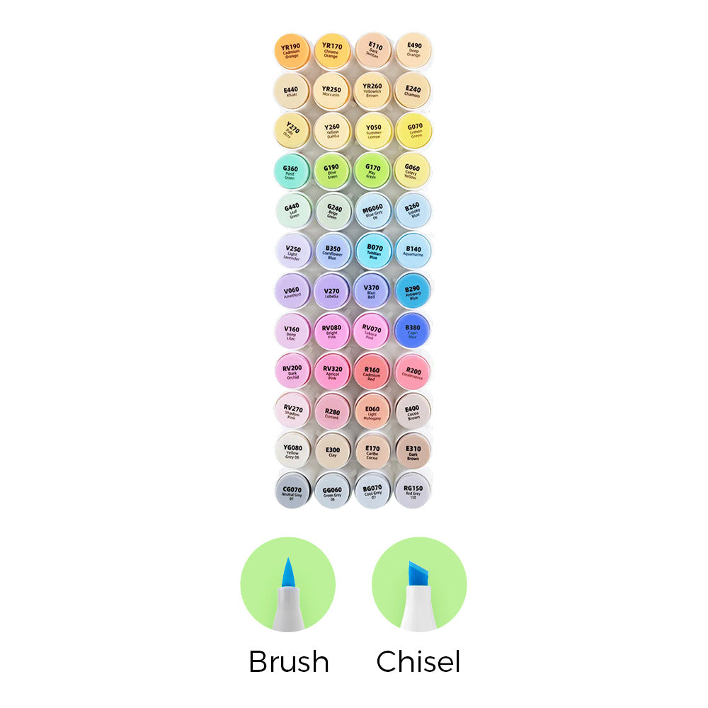 Ohuhu Honolulu 48 Mid-tone Colors Dual Tips Alcohol Art Markers