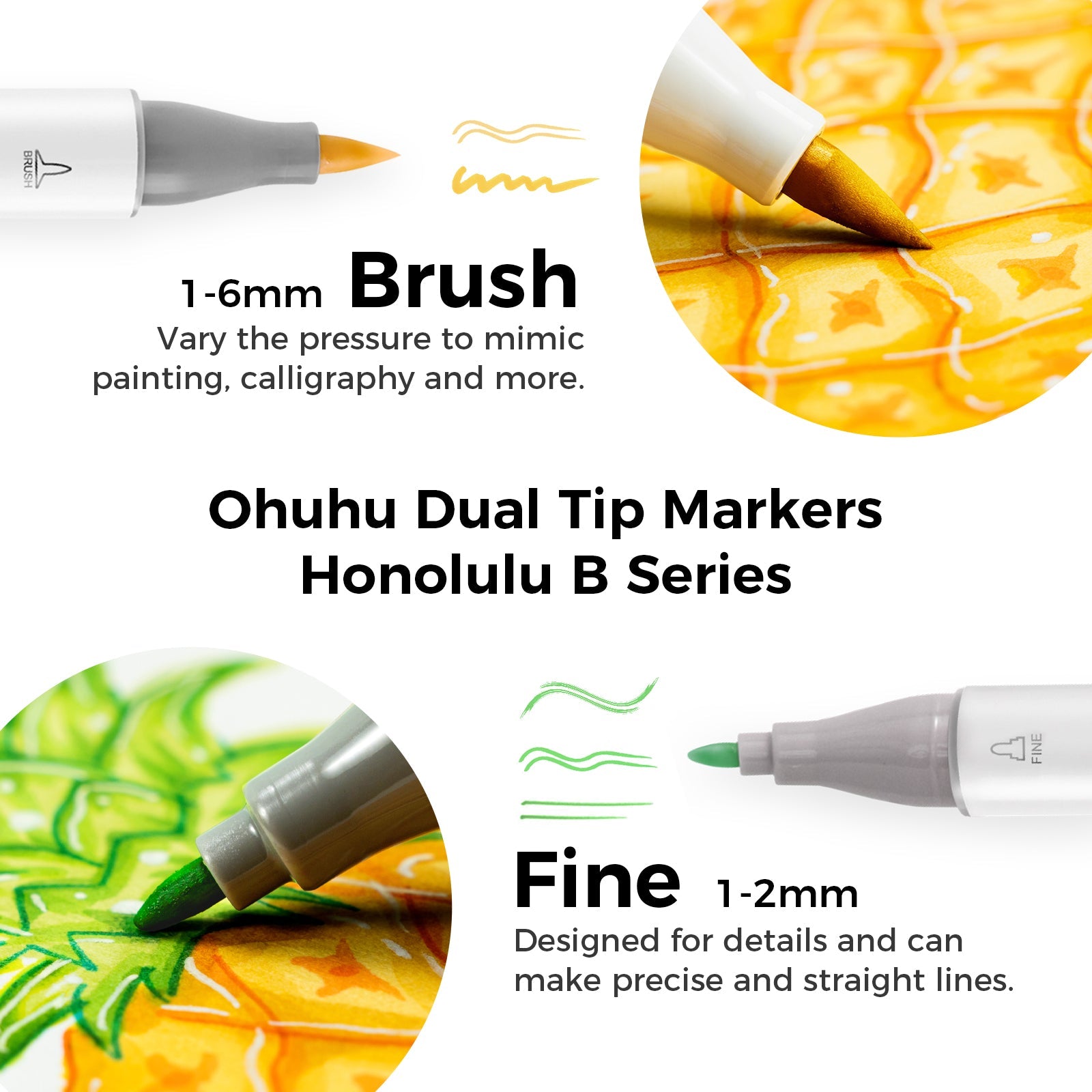 Ohuhu Honolulu 48 Colors Dual Tips Alcohol Art Markers