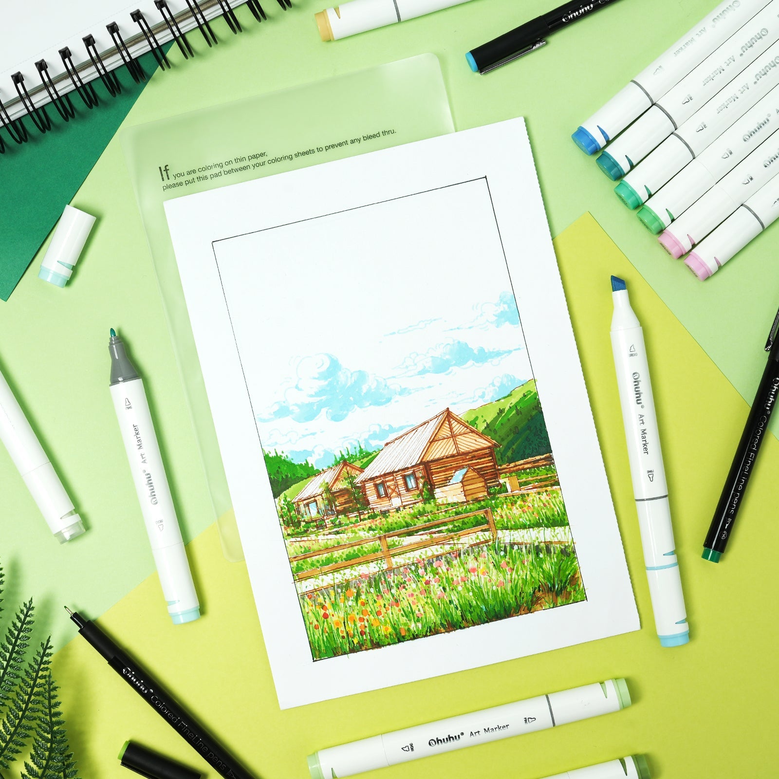 Ohuhu Oahu 60 Colors Dual Tips Alcohol Art Markers, Fine & Chisel