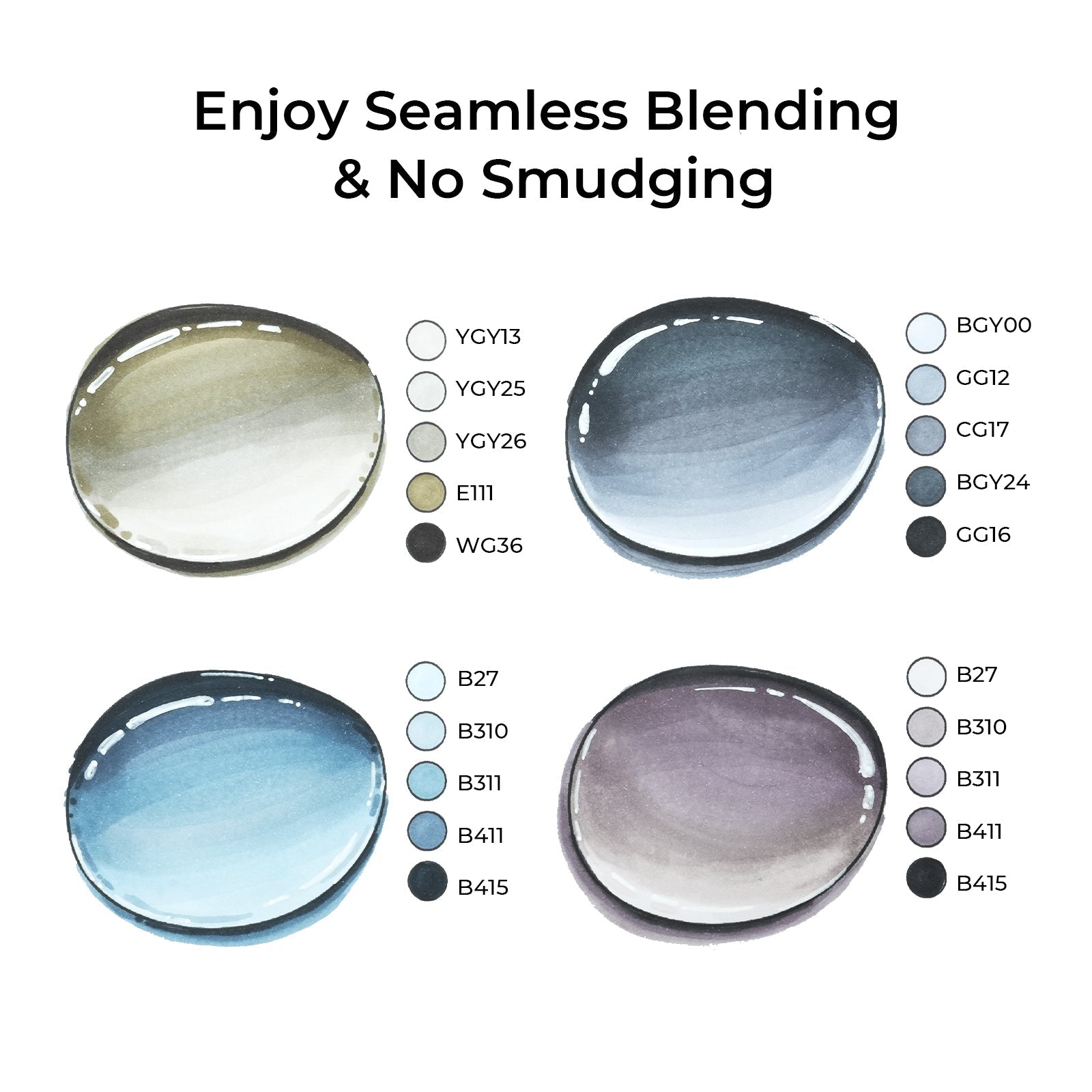 Ohuhu Oahu 36 Gray Tone Colors Dual Tips Alcohol Art Markers Set, Fine & Chisel (New Version)