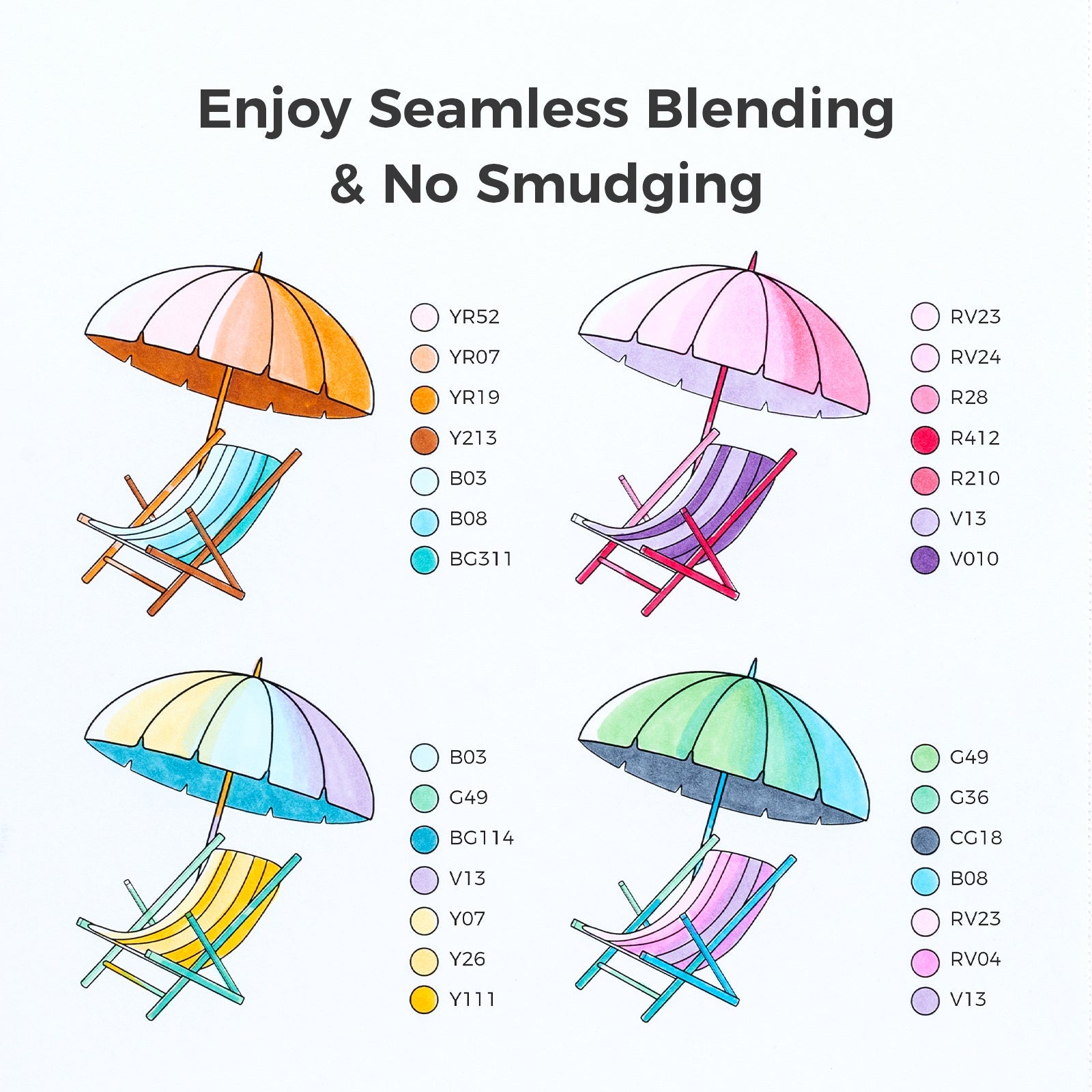 Ohuhu Honolulu S 48 Colors Dual Soft Tips Alcohol Art Markers, Brush & Soft Chisel