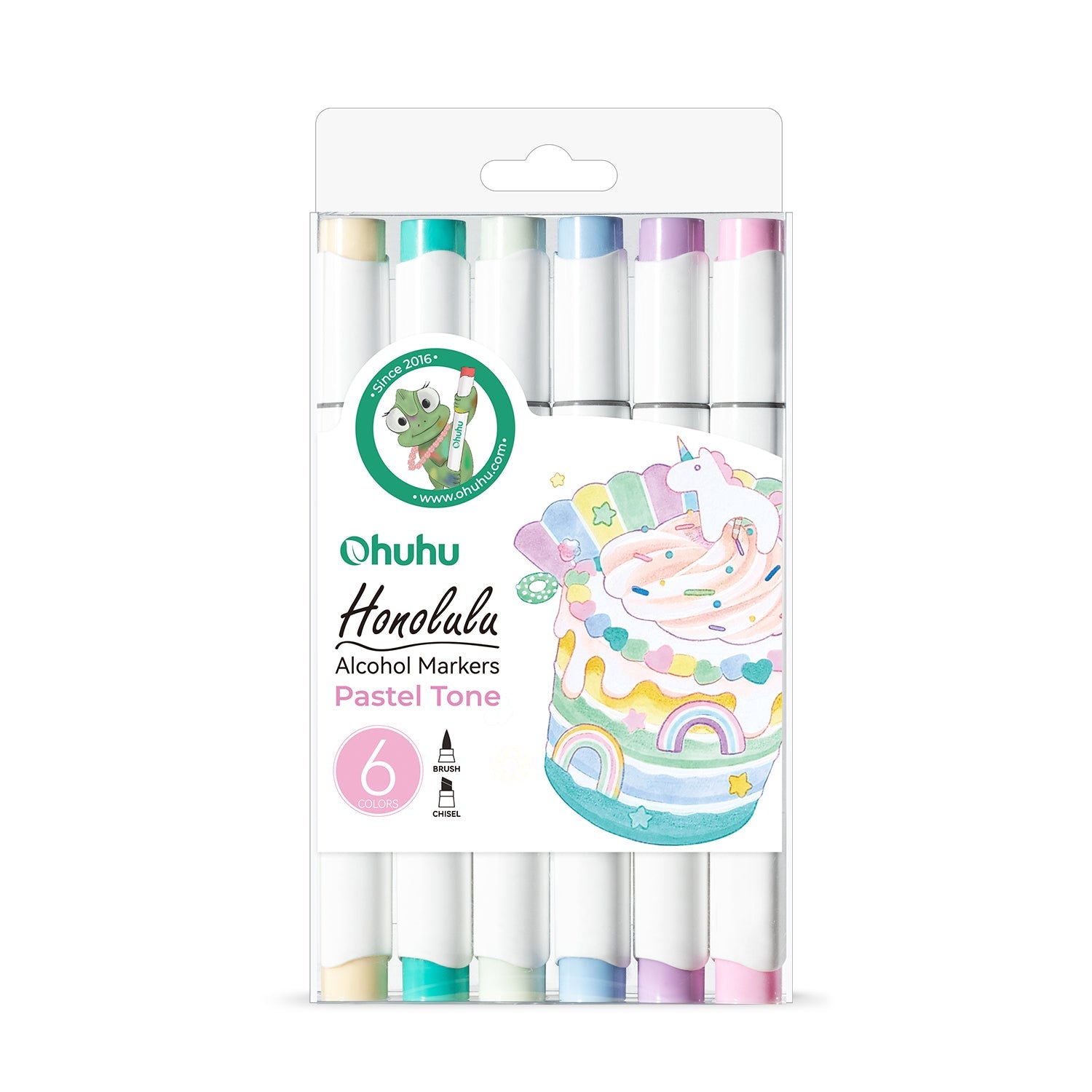 Ohuhu Honolulu 6 Colors Dual Tips Alcohol Art Markers