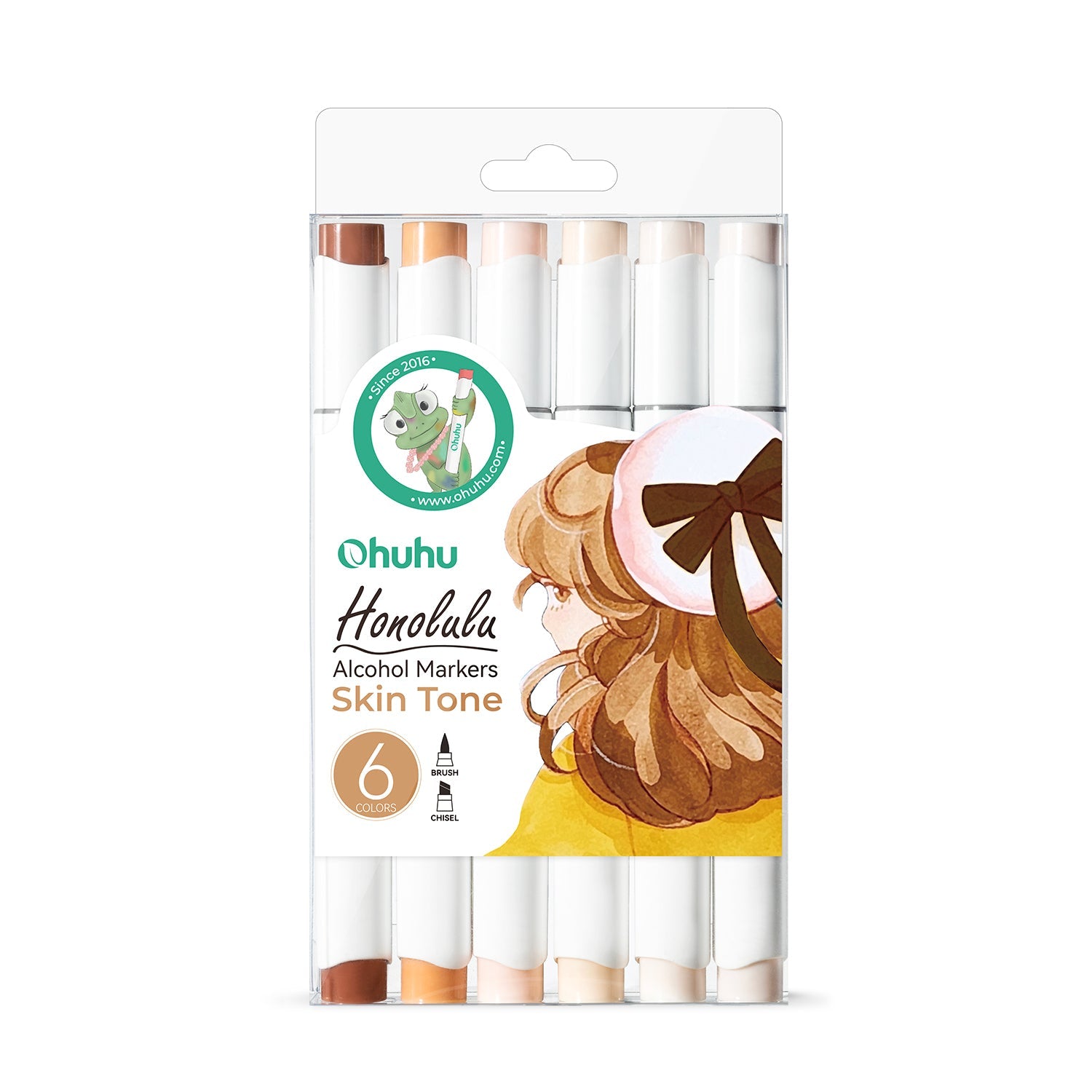 Ohuhu Honolulu 6 Colors Dual Tips Alcohol Art Markers